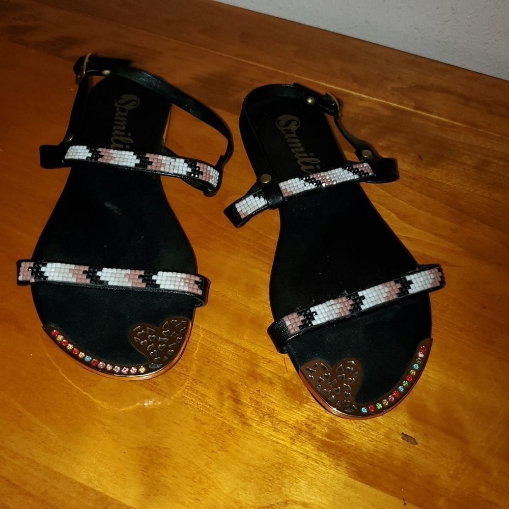 Samiliz Beaded Boho Sandals Size 38